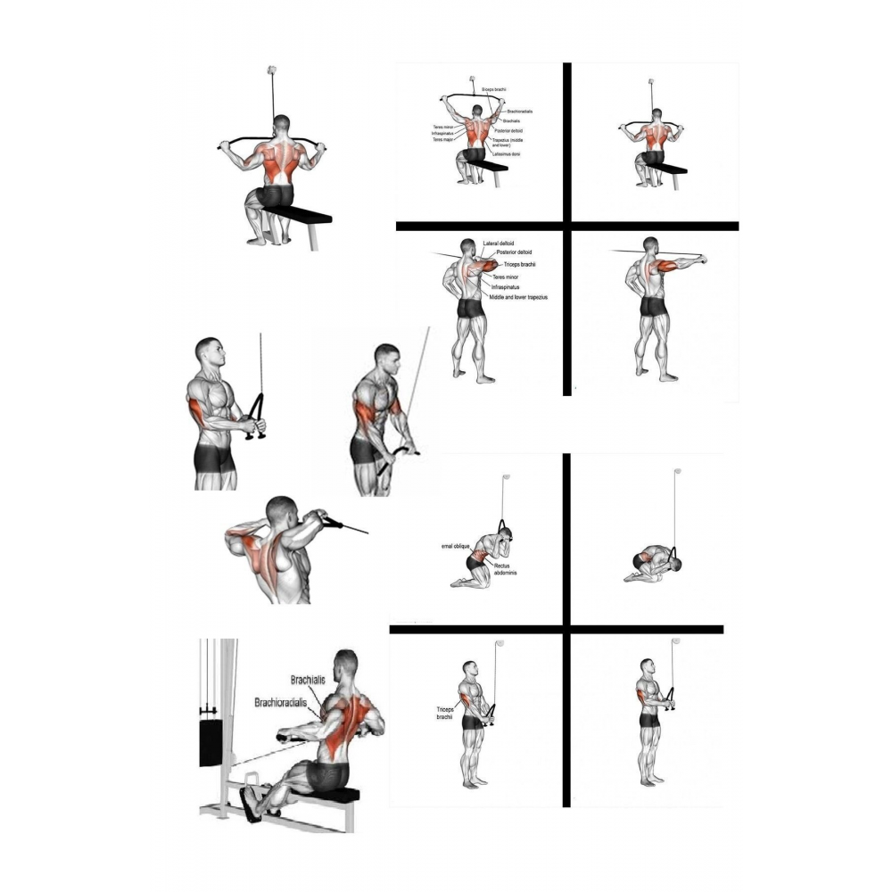 Duvar Tipi Lat Machine Pro Cable Crossover Lat & Row Çalışma Istasyonu Tugla Için Uyumludur