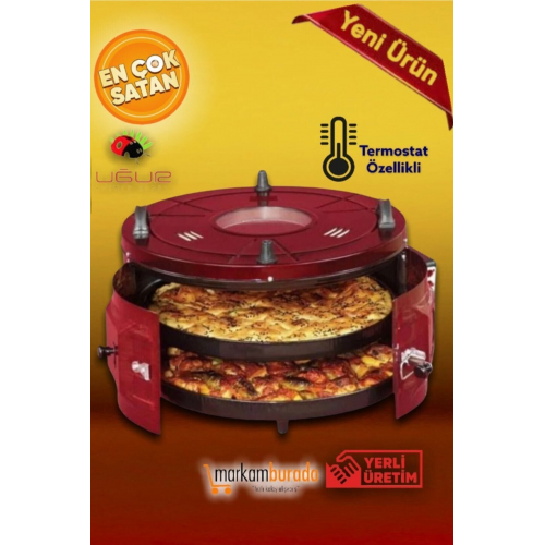 Outlet Plus Uğur Fırın Tepsileri Emaye Termostatsız Fırın-çift Tepsili Yuvarlak Davul Fırın