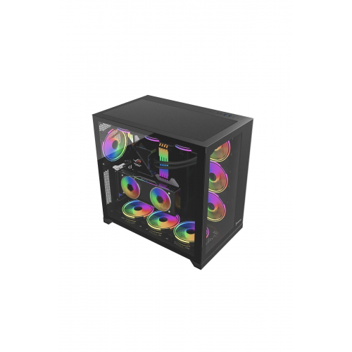 WARCRY EVO 6x120mm ARGB Temper Cam TYPE-C ATX Gaming Kasa