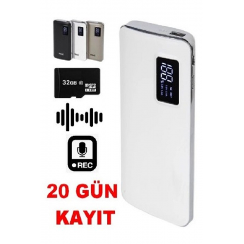 Powerbank Gizli Ses Kayıt Cihazı 20 Gün Kesintisiz Kayıt