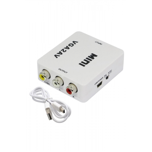 VGA2AV VGA RCA AV Dönüştürücü Çevirici Mini Audio Switch