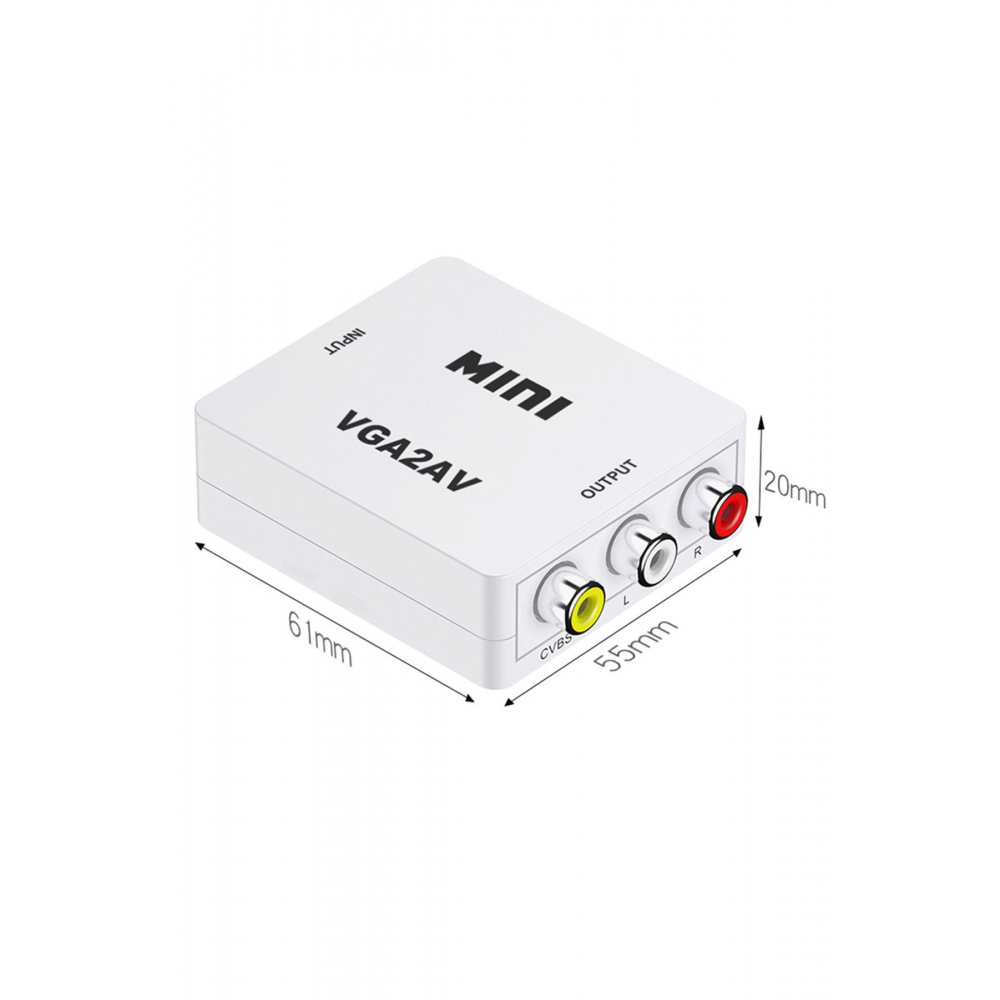 VGA2AV VGA RCA AV Dönüştürücü Çevirici Mini Audio Switch