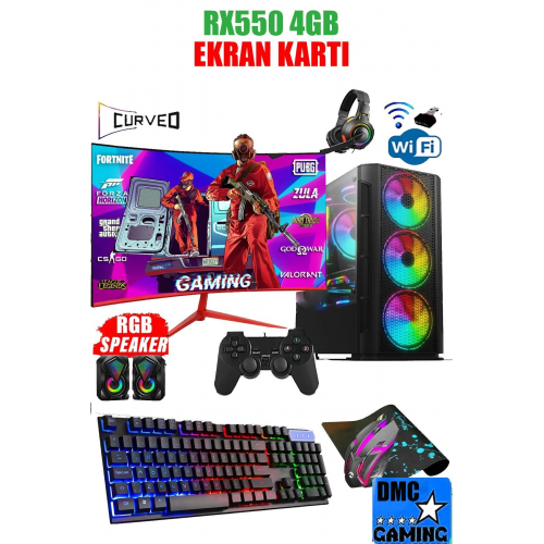 N10x ( Pubg,gta 5 ) I7-860,16gb,256gb Ssd,500gb Hdd,4gb Rx550,24''curved Masaüstü Oyuncu Bilgisayarı