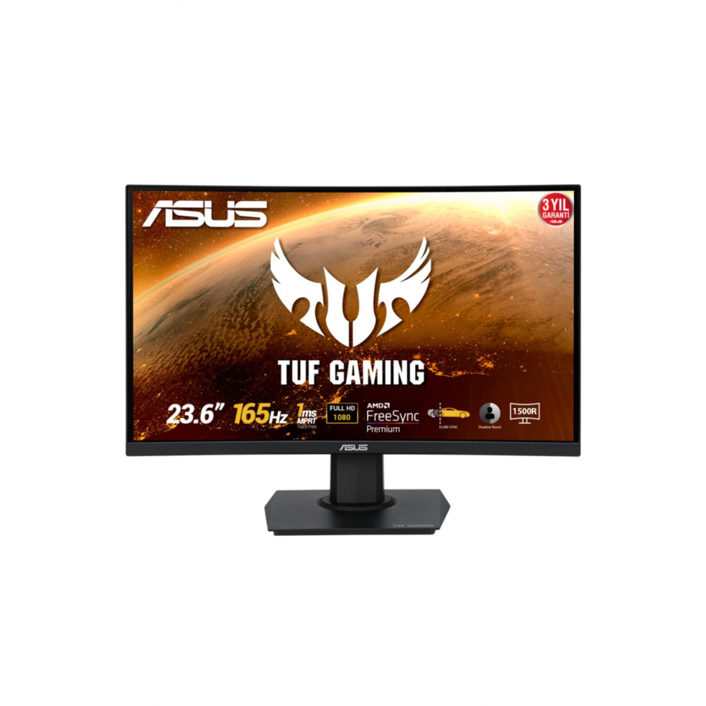 Tuf Gamıng Vg24vqe 23,6 Kavıslı 165hz Freesync 1ms Full Hd Dp Hdmı Monitör