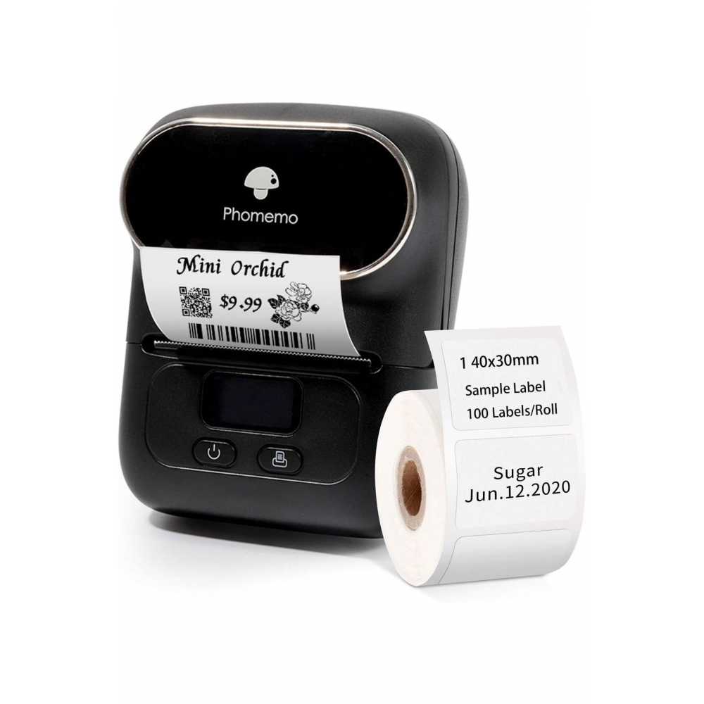 M110 Etiket Yazıcısı Siyah - Barkod, Giyim, Takı, Perakende Için Etiket Makinesi, Android, Ios Ve Pc