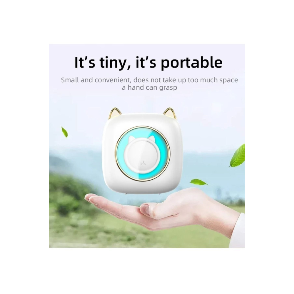 Mini Cep Yazıcı Beyaz Kedili, 1adet Beyaz, 3adet Renkli Sticker Kağıt Hediyeli