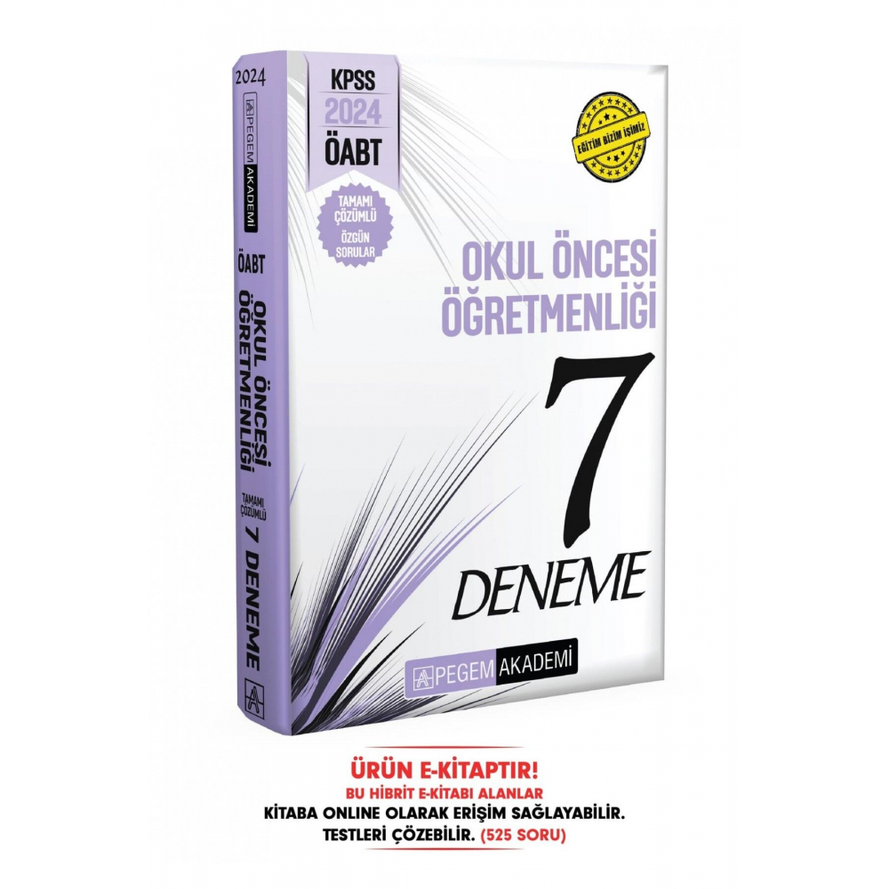 2024 KPSS ÖABT Okul Öncesi Öğretmenliği Tamamı Çözümlü 7 Deneme Hibrit E-Kitap