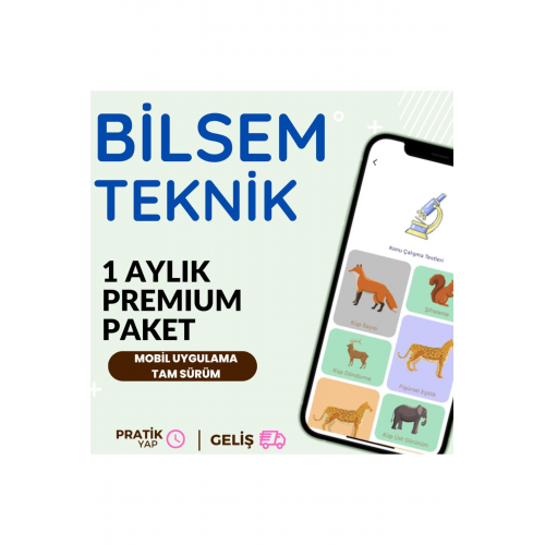 - Bilsem Sınavına Hazırlık Uygulaması - 1 Aylık Premium Paket