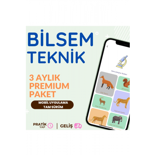 - Bilsem Sınavına Hazırlık Uygulaması - 3 Aylık Premium Paket
