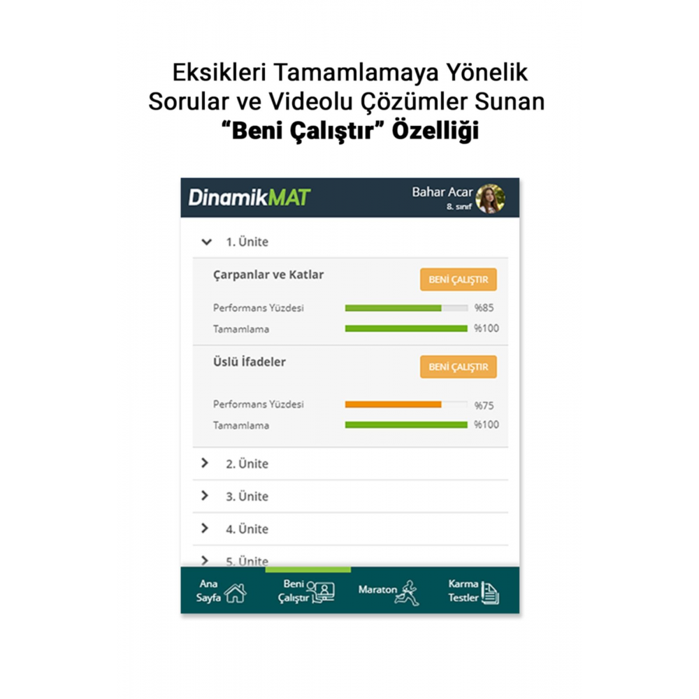 8. Sınıf Sonsuz Sayıda Soru Üreten Matematik Soru Bankası Uygulaması