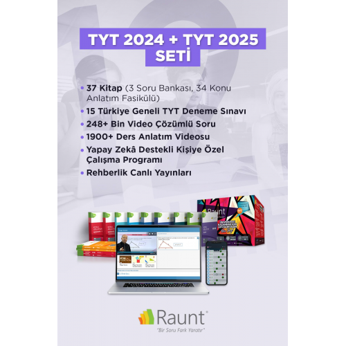 Yks 2024 Tyt Dijital Yks 2025 Tyt (38 KİTAP MOBİL WEB) Yapay Zekalı, Üniversiteye Hazırlık Seti