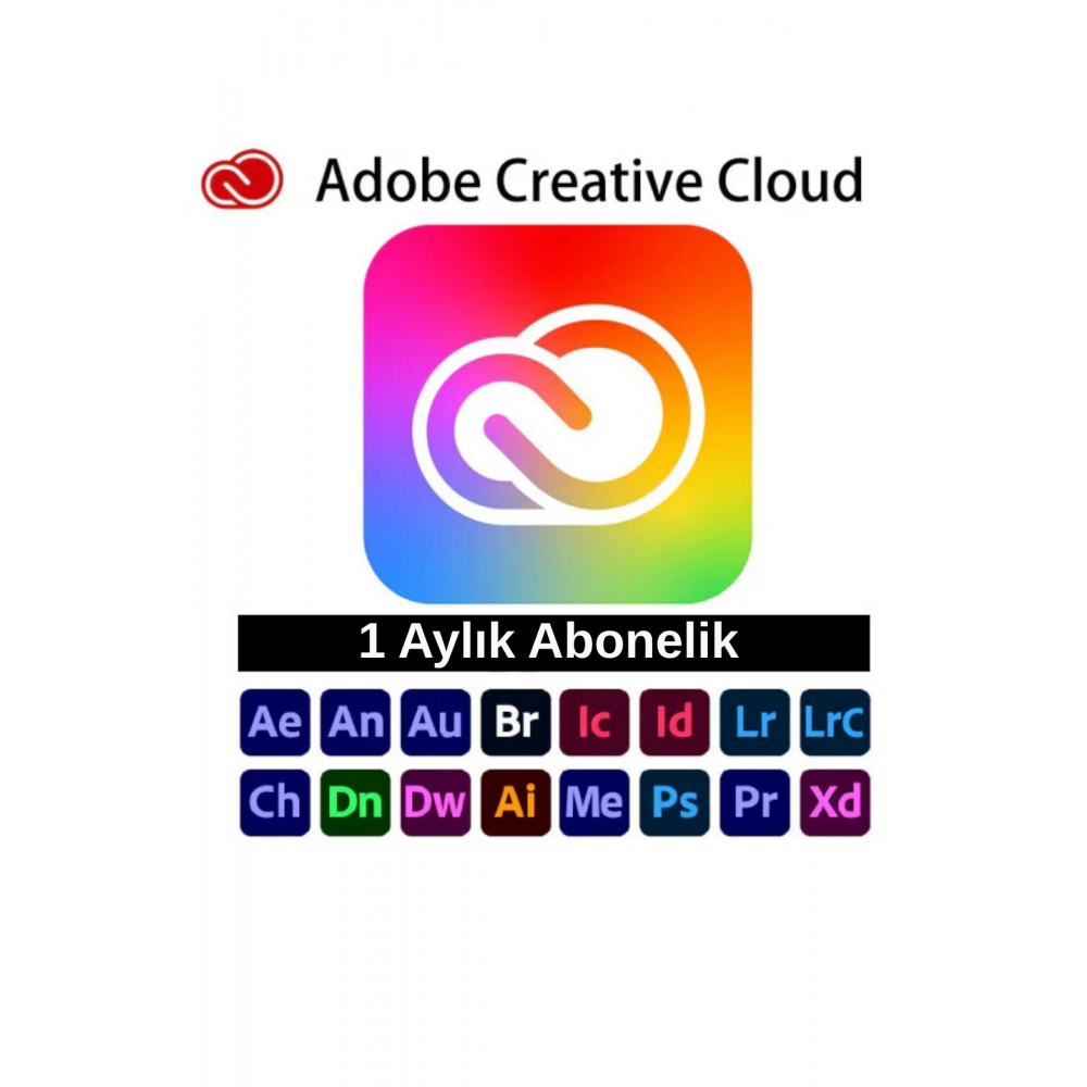 Creative Cloud 1 Aylık Lisans Kişisel Hesaba Teslim (Tüm Adobe Uygulamaları)