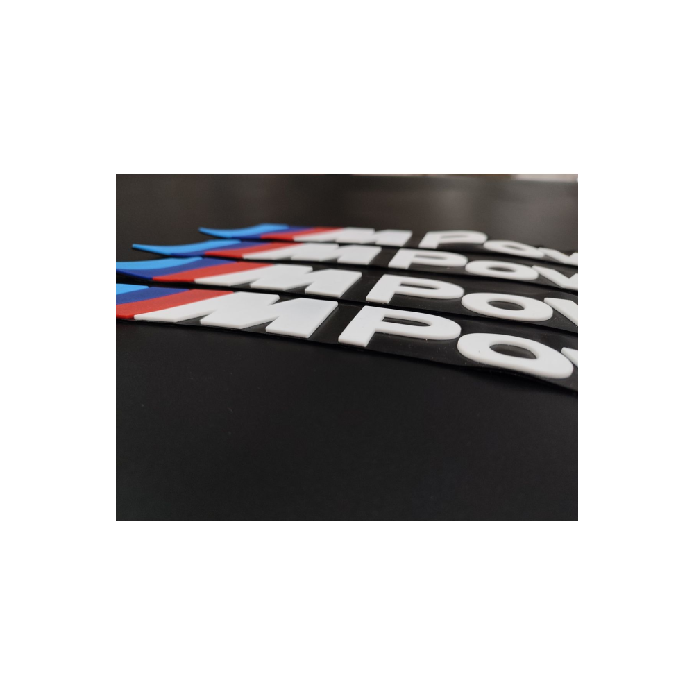 M Power 4 Adet Lastik Yazısı Motosiklet Ve Otomobil MPower Lastik Yazısı Sticker + Yapıştırıcı