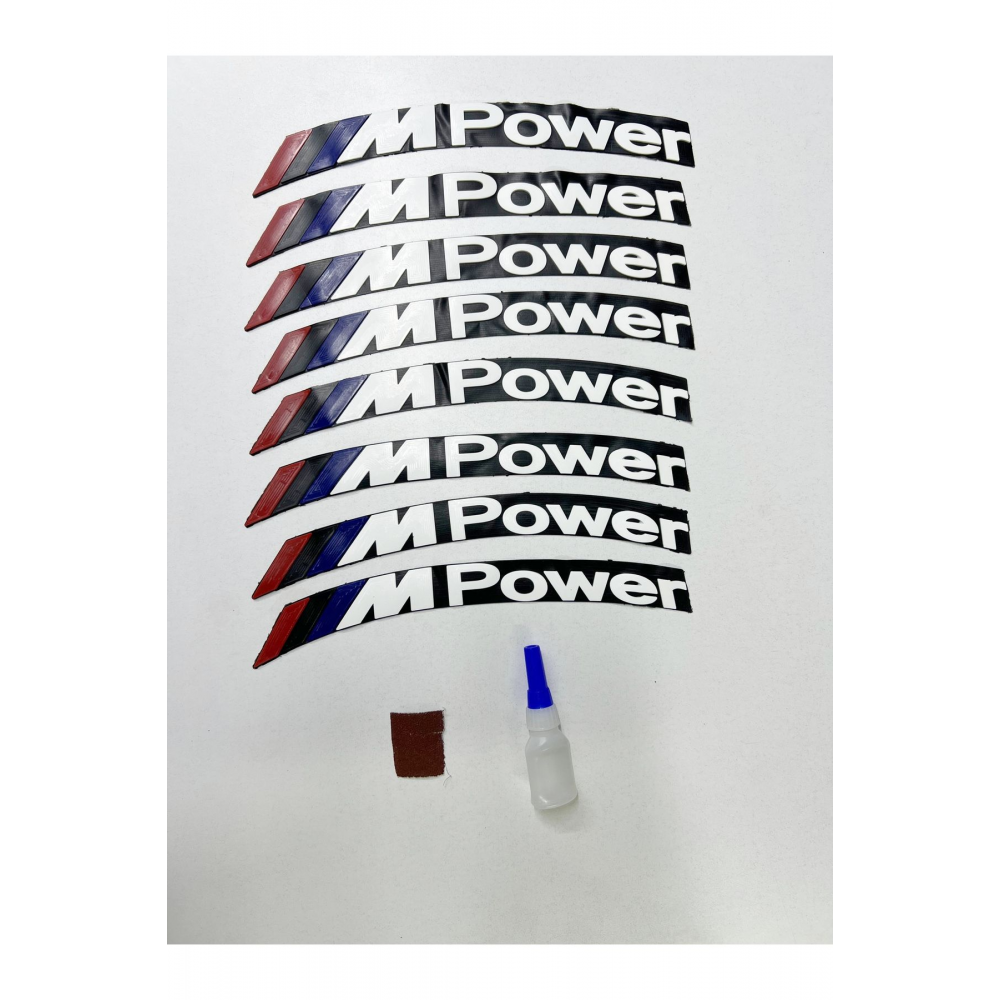 M Power 8 Adet Lastik Yazısı Motosiklet Ve Otomobil MPower Lastik Yazısı Sticker