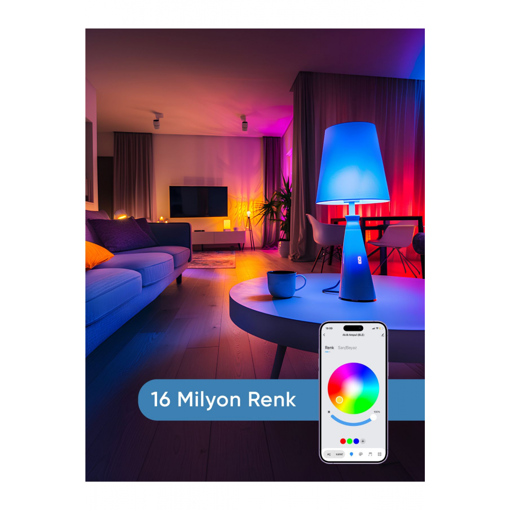Şımart Wi-fi Akıllı Rgb Led Ampul Gün Işığı/beyaz - Akıllı Lamba