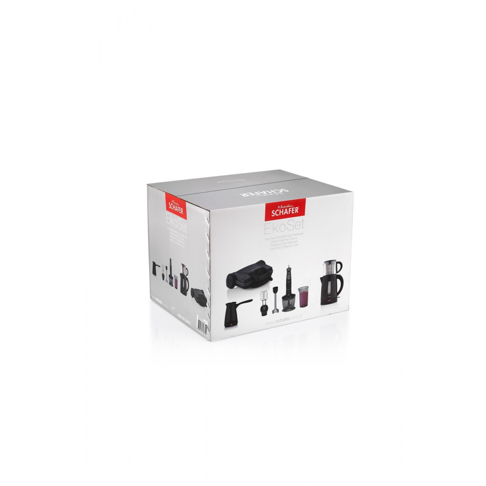 EkoSet Elektronik Çeyiz Seti (4'lü Set: Çay Makinesi, Tost Makinesi, Blender Set, Elektrikli Cezve)