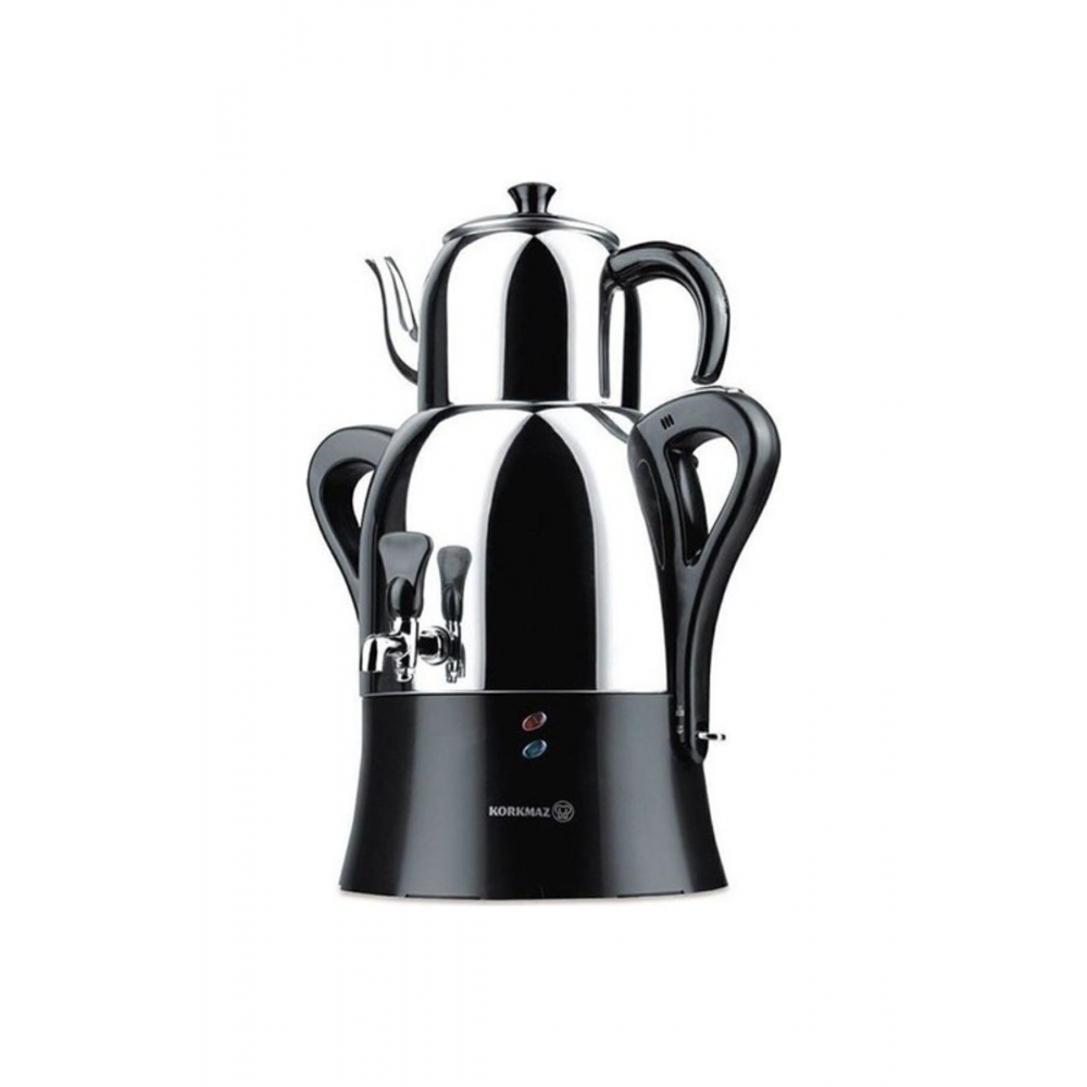 Çaykolik Semaver A341 - 04 Siyah / Inox Paslanmaz Çelik