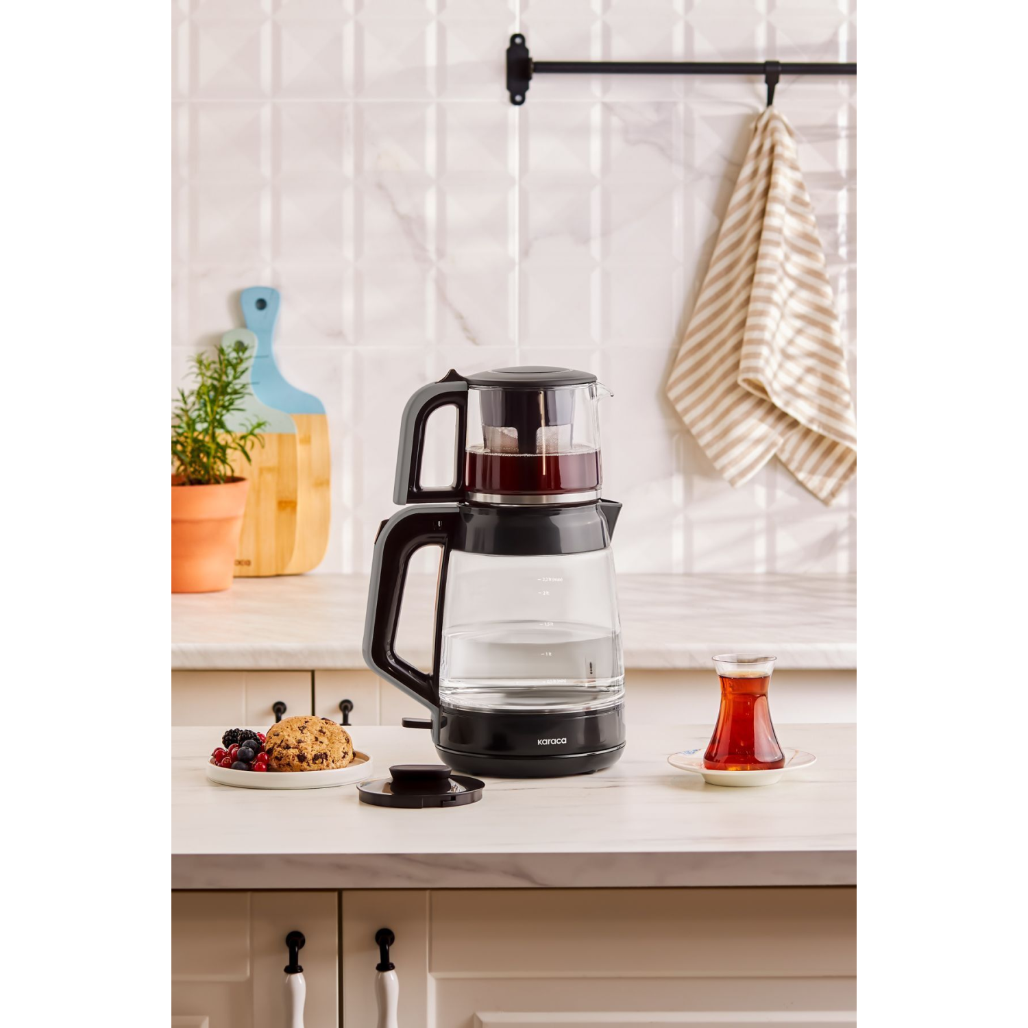 Glass Tea XL 2 in1 Cam Çay Makinesi Space Gray