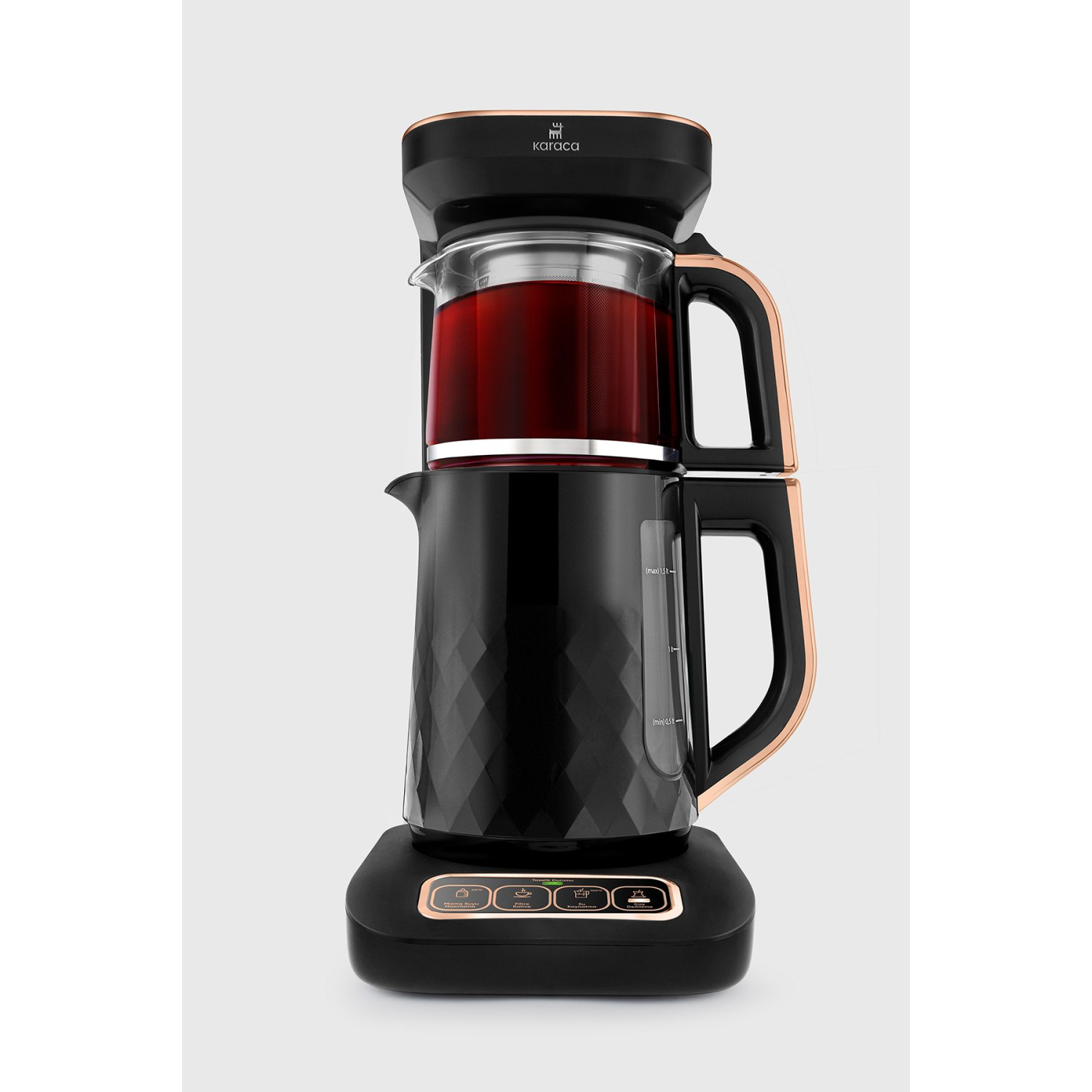 Robotea Pro Quartz 4 in 1 Konuşan Çay Makinesi Black Copper