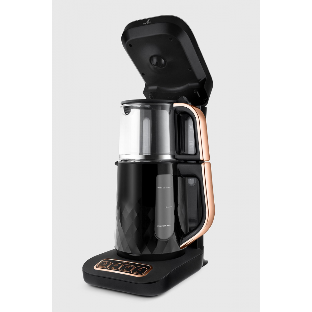 Robotea Pro Quartz 4 in 1 Konuşan Çay Makinesi Black Copper