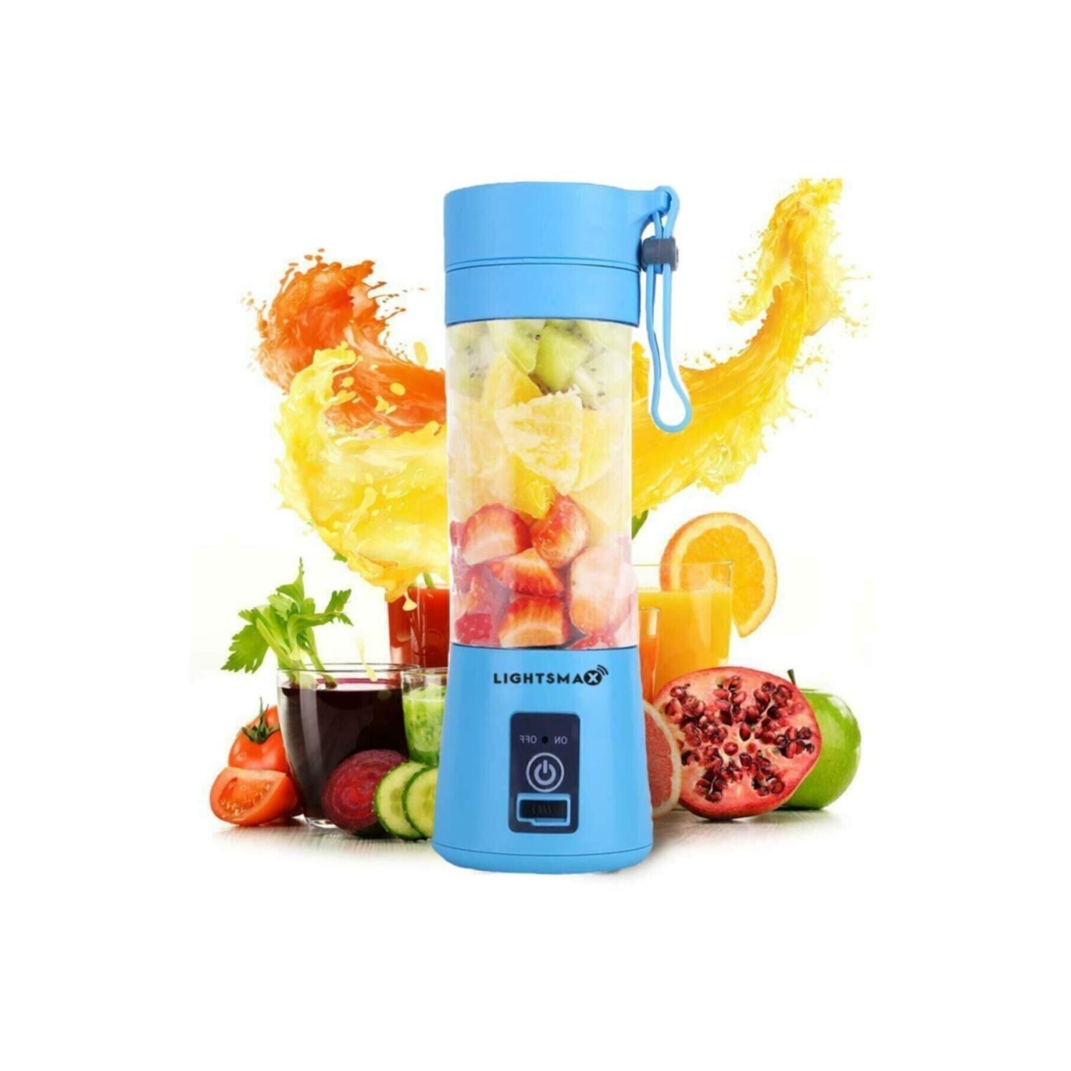 Portatif Taşınabilir380 ml Usb Şarjlı Mavi El Blender