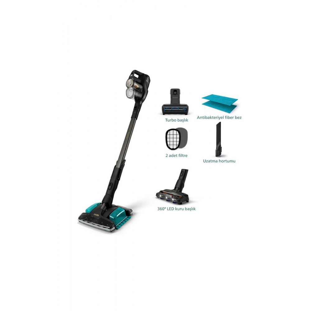 Speedpro Max Aqua Plus Kablosuz Dikey Süpürge, Aqua Başlık, Led Başlık,  XC8349/01