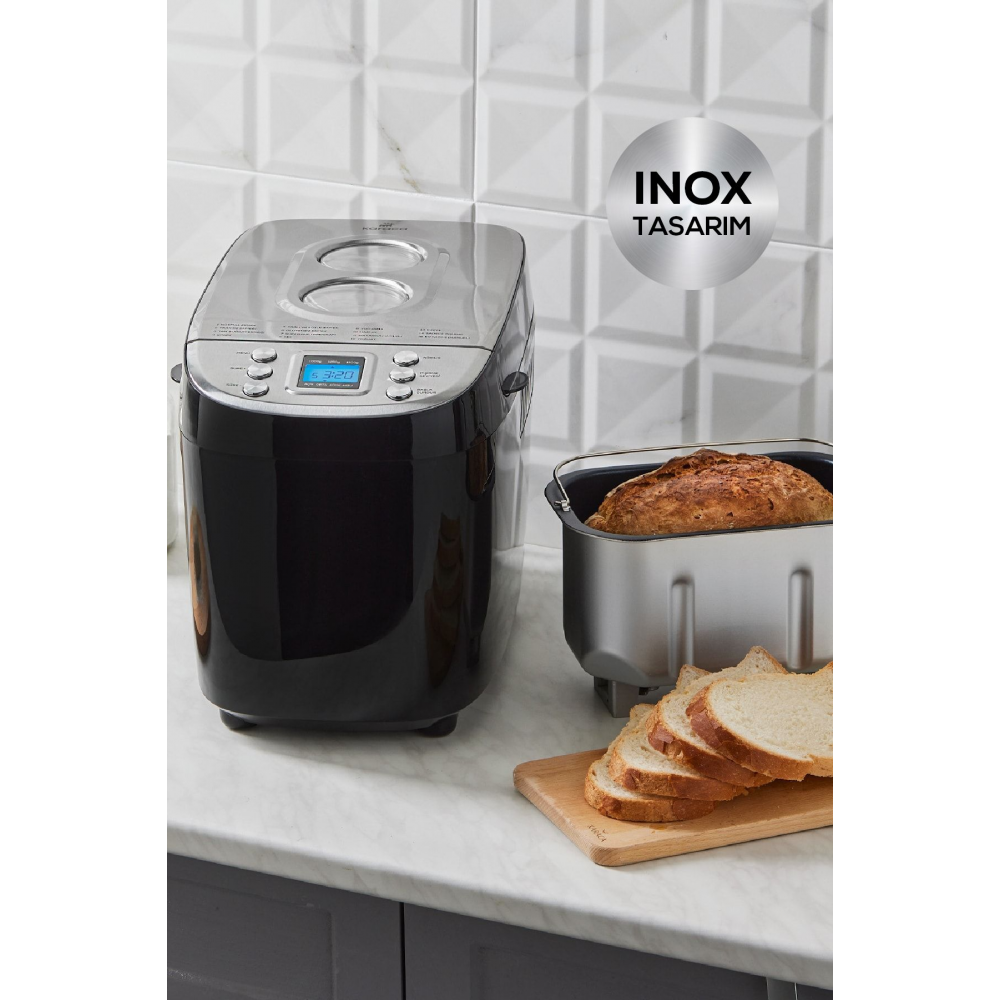 Bake XL Yoğurma, Reçel, Yoğurt, Ekmek Yapma Makinesi Inox, 1500 G, 45 Farklı Tarifli Kitapçık