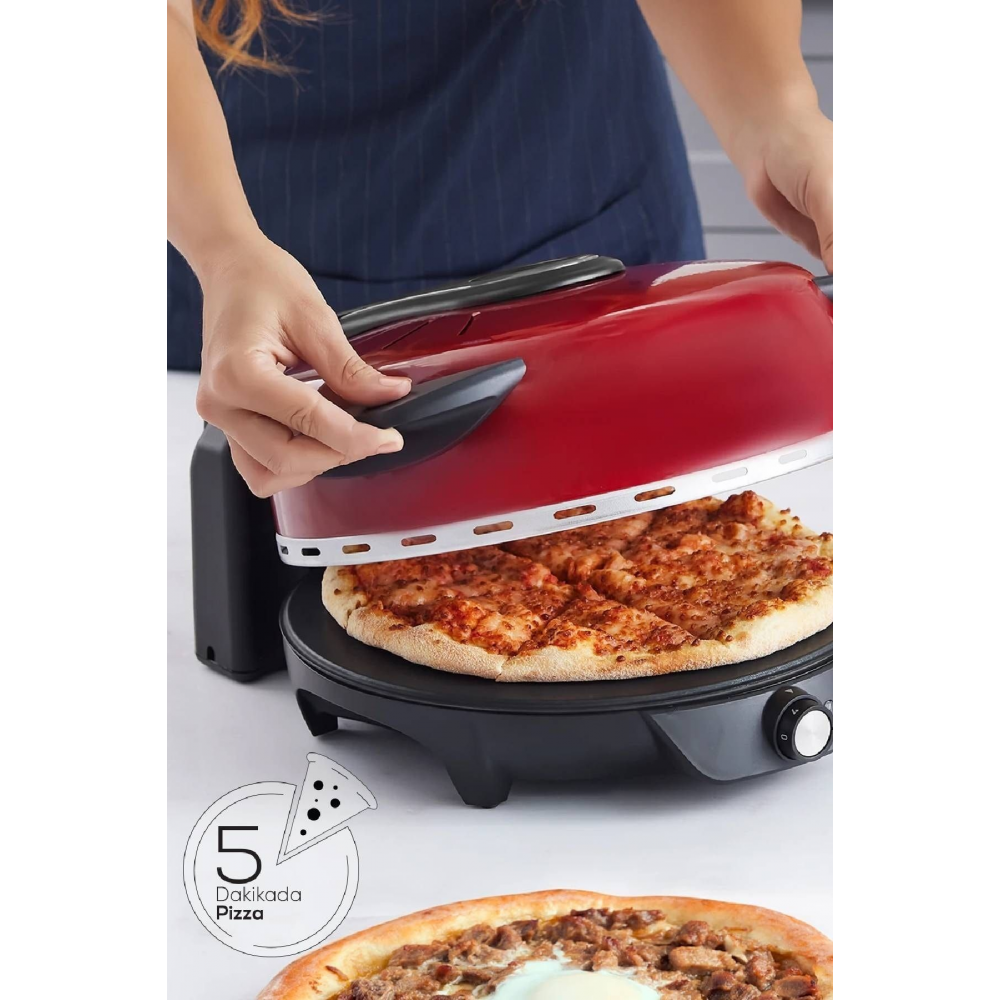 Gastro 10 in 1 Pizza Lahmacun ve Tandır Ekmeği Makinesi Biodiamond Imperaial Red