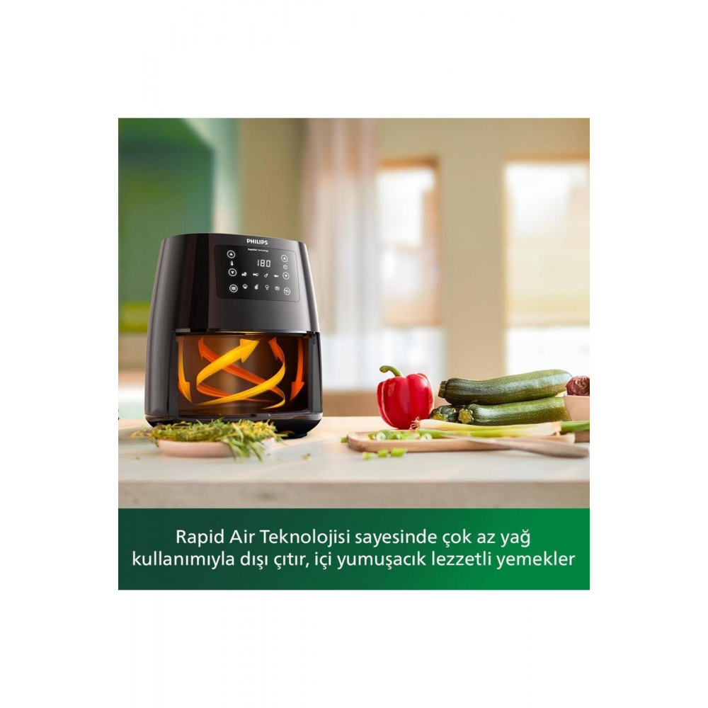 3000 Serisi Airfryer, 0.8kg, 4.1L Kapasite, Siyah, HD9243/90