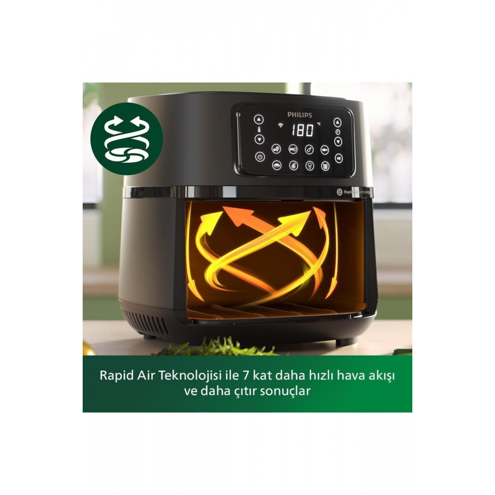 5000 Serisi XXL Airfryer, Uzaktan Bağlantı, 1.4kg, 7.2L Kapasite + Aksesuarlar, HD9285/96