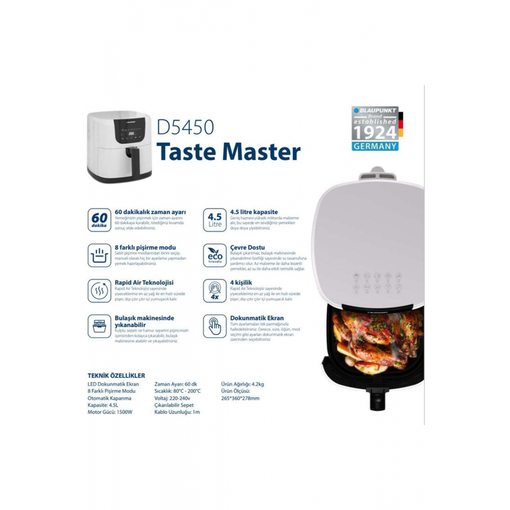 D5450 Air Fryer Taste Master 1500w