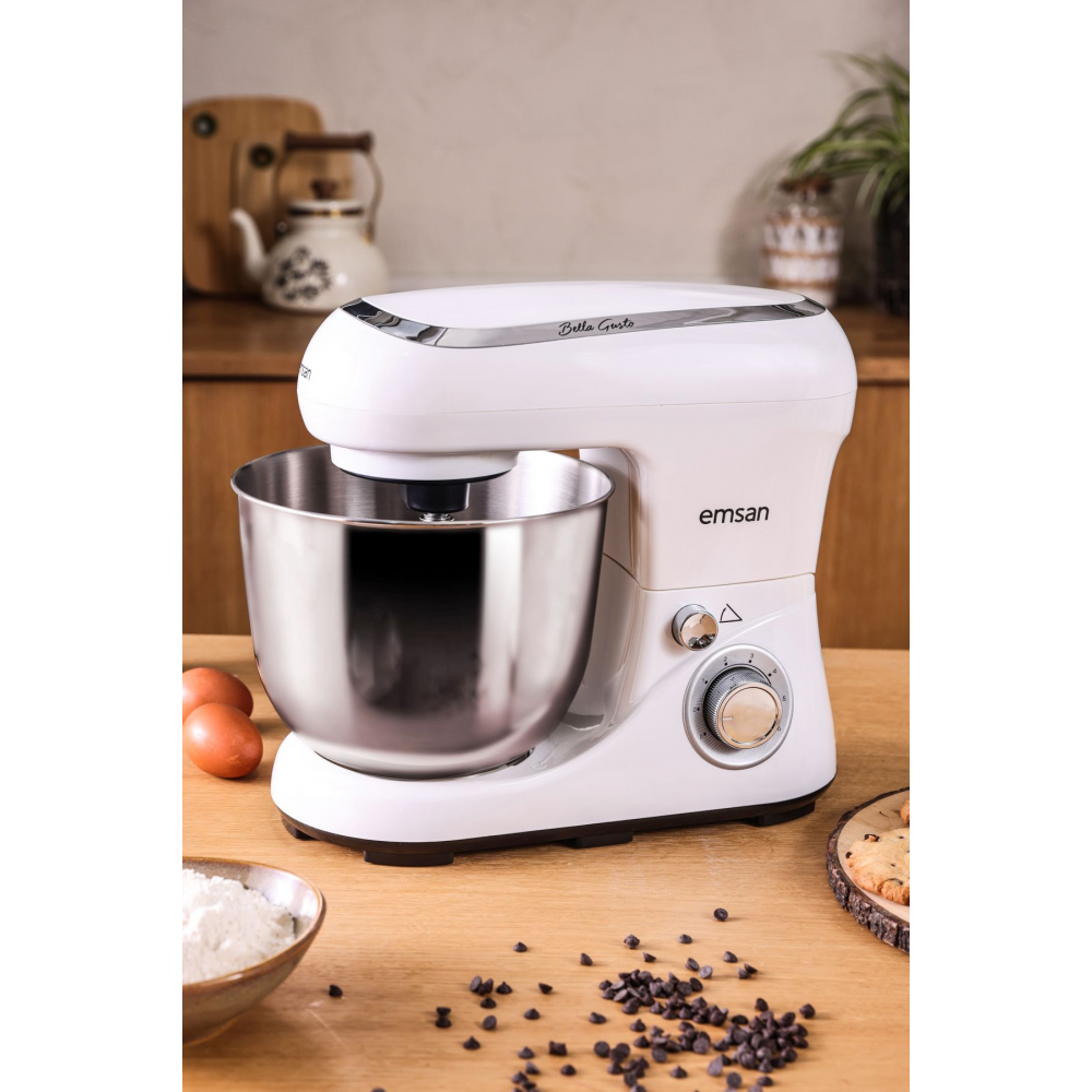 Bella Gusto Stand Mikser 1300 W 5 l Mutfak Şefi Beyaz