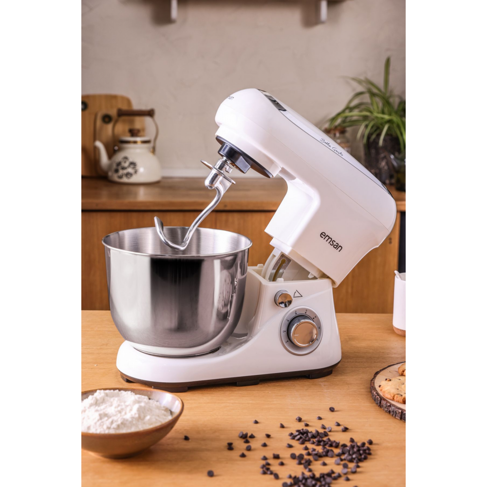 Bella Gusto Stand Mikser 1300 W 5 l Mutfak Şefi Beyaz