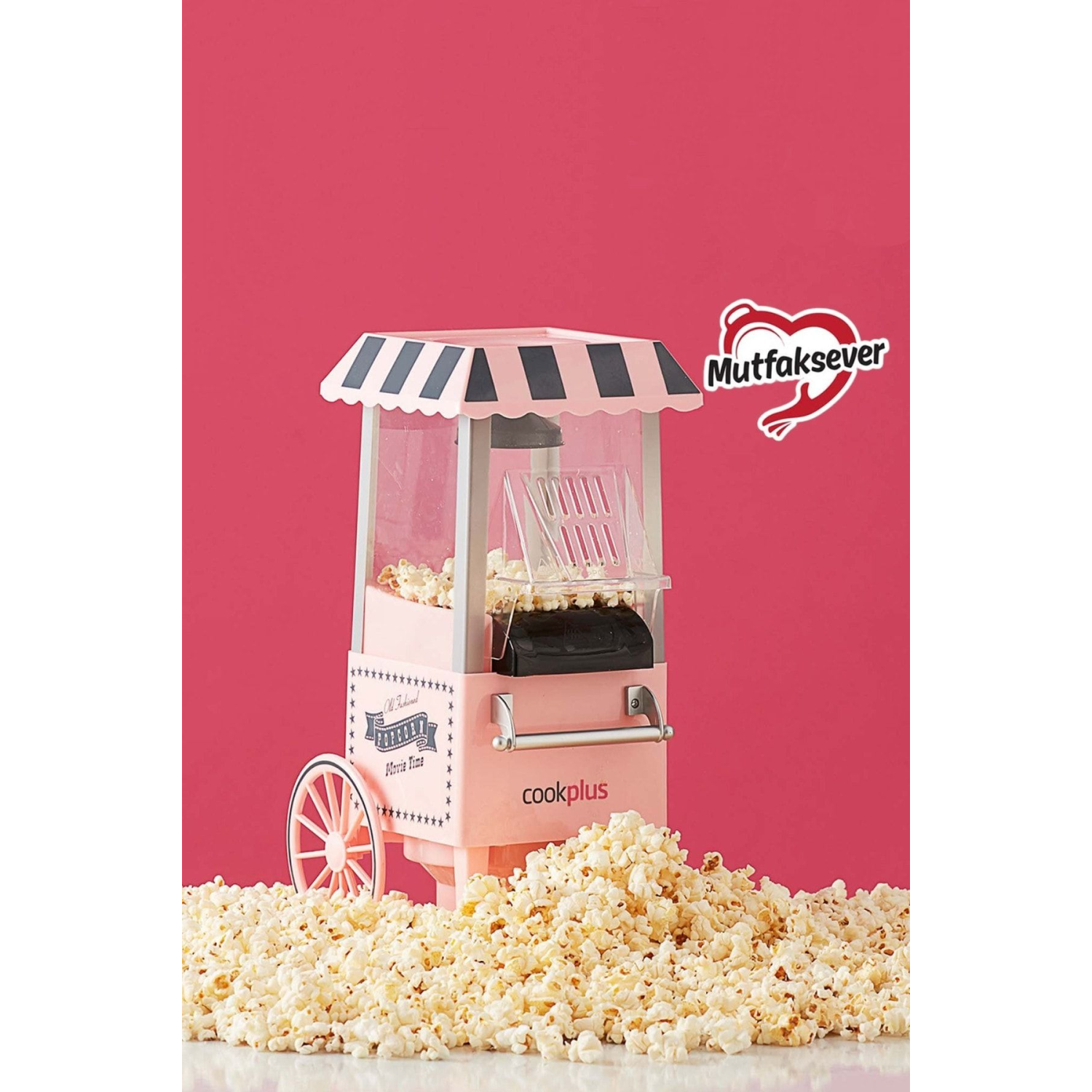 Mutfaksever Pembe Mısır Patlatma Popcorn Makinesi