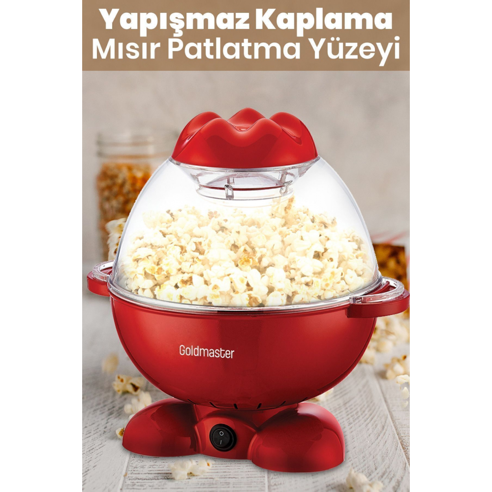 Patpat Geniş Hazneli Yağlı Yağsız Mısır Patlatma Pop Corn Makinesi