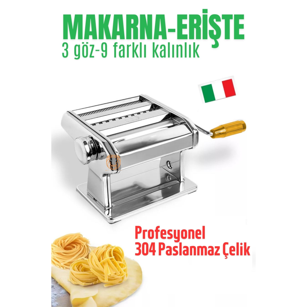 Paslanmaz Erişte Makarna Yapma Kesme Makinesi Hamur Lazanya Spagetti Raviolli Makinesi 150 Mm