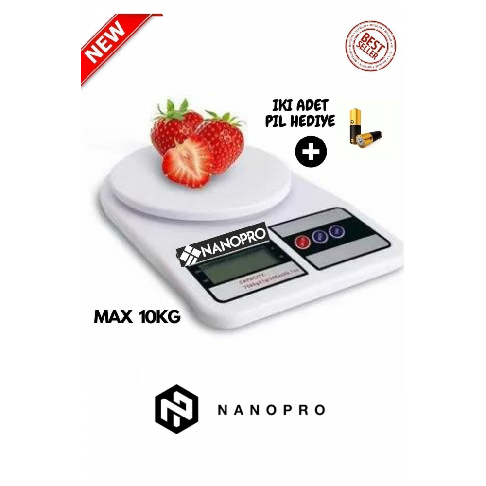 Dijital Hassas Mutfak Tartısı - Mutfak Terazisi-hassas Ölçüm 10 Kg Xpro