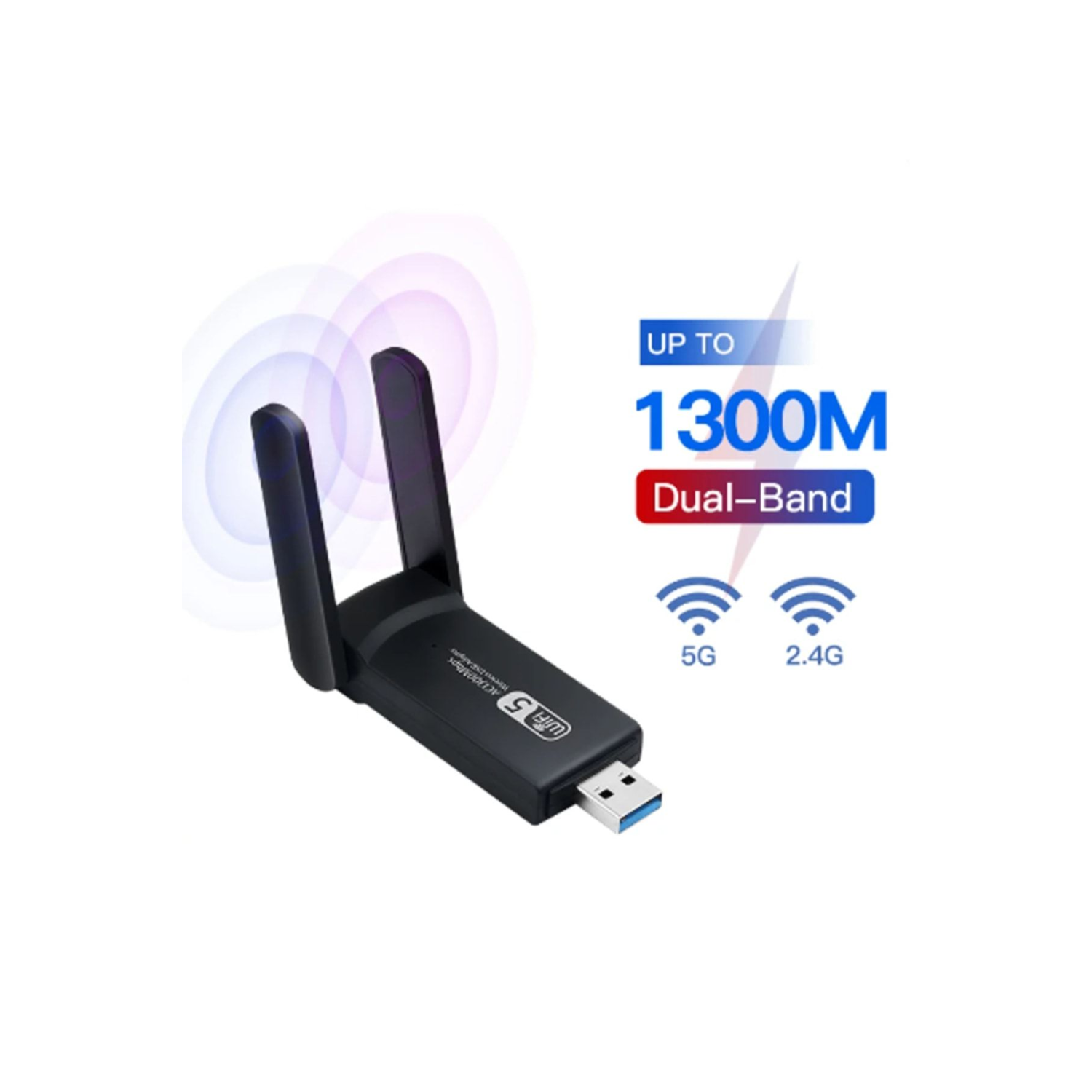 Kablosuz Usb Antenli Dongle 1300mbps Wifi Adaptörü Dual Band 2.4g/5ghz 3.0 Wifi Lan Kartı 802.11