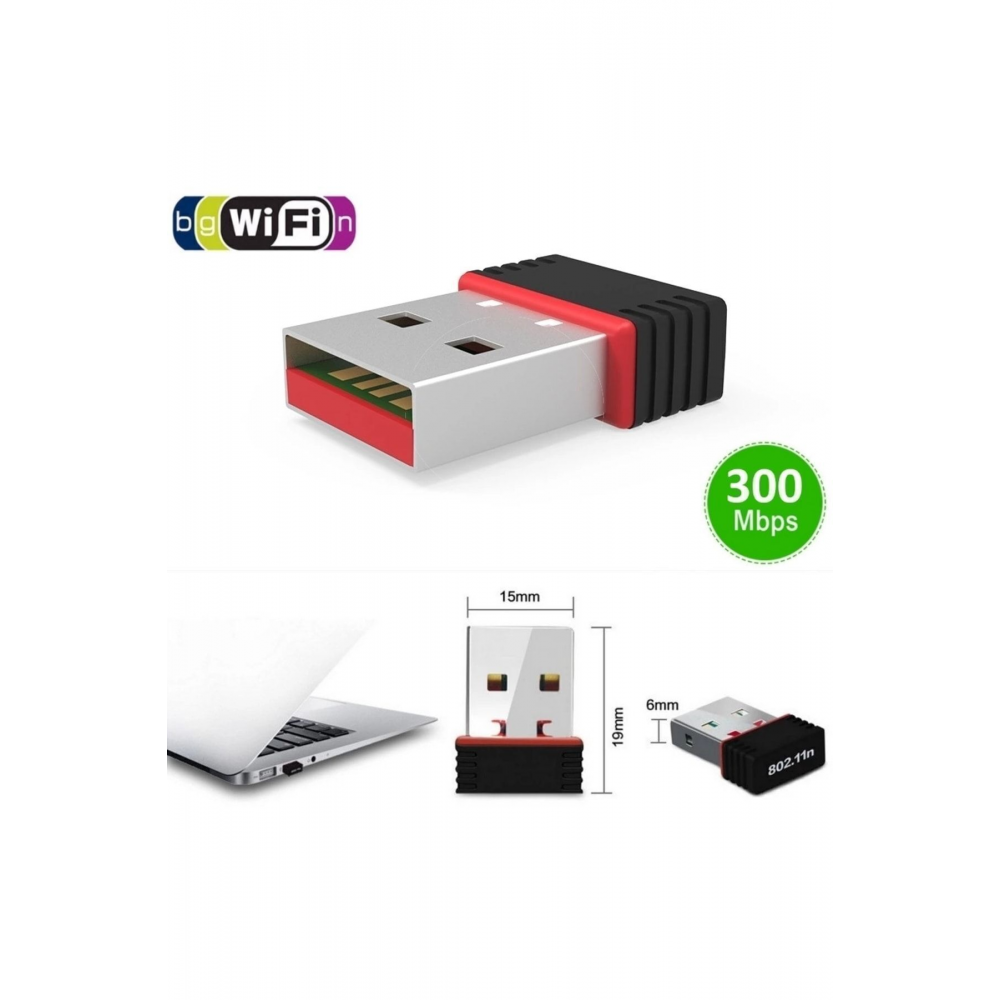 300 Mbps Nano Mini Internet Adaptör Kablosuz Ağ Wifi Alıcı Usb 300nn1