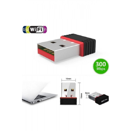 300 Mbps Nano Mini Internet Adaptör Kablosuz Ağ Wifi Alıcı Usb Adaptörü