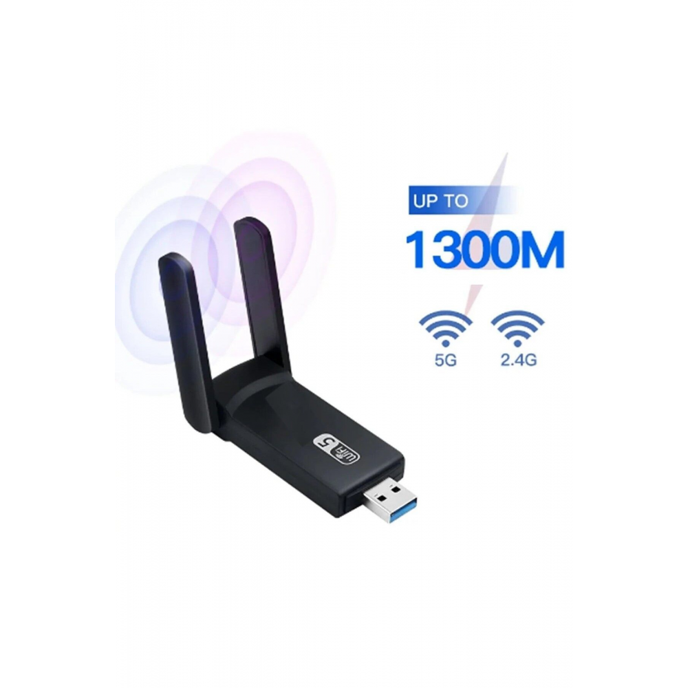 AC1300 Mbps Usb 3.0 Adaptör Çift Bantlı Kablosuz Wifi Alıcı