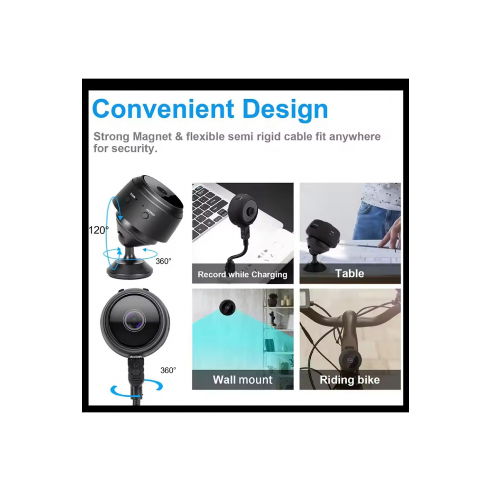 1080P (HD) Mini Gizli Kamera - Kablosuz Wifi Özellikli Güvenlik kamerası Taşınabilir Mini kamera