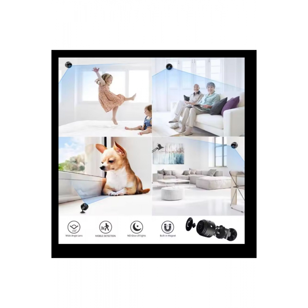 1080P (HD) Mini Gizli Kamera - Kablosuz Wifi Özellikli Güvenlik kamerası Taşınabilir Mini kamera