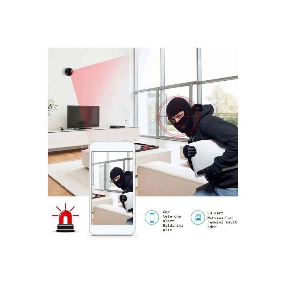 2K (FHD) Mini Gizli Kamera - Kablosuz Wifi Özellikli Güvenlik kamerası