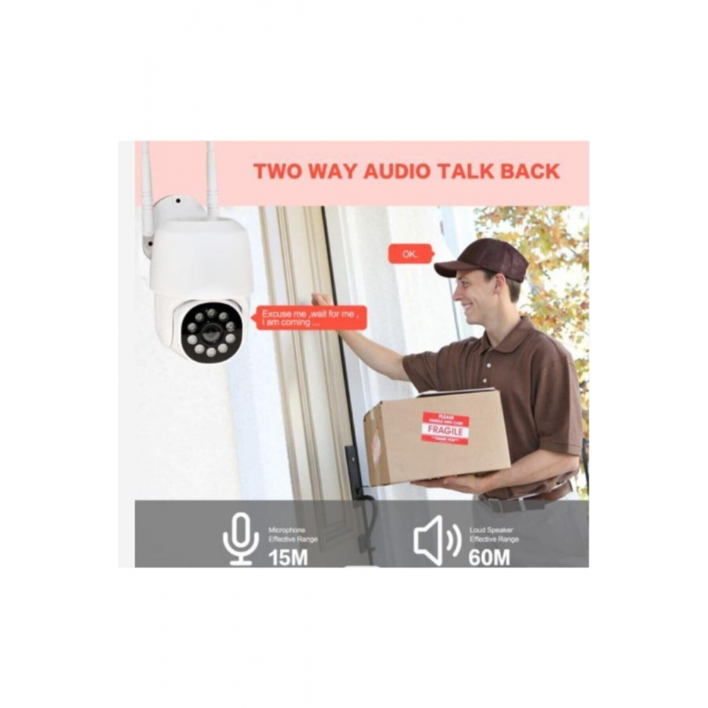 360° Wifi Ip Güvenlik Kamera Gece Görüşlü Sensörlü Harekete Duyarlı 1080p Ip Dış Kamera