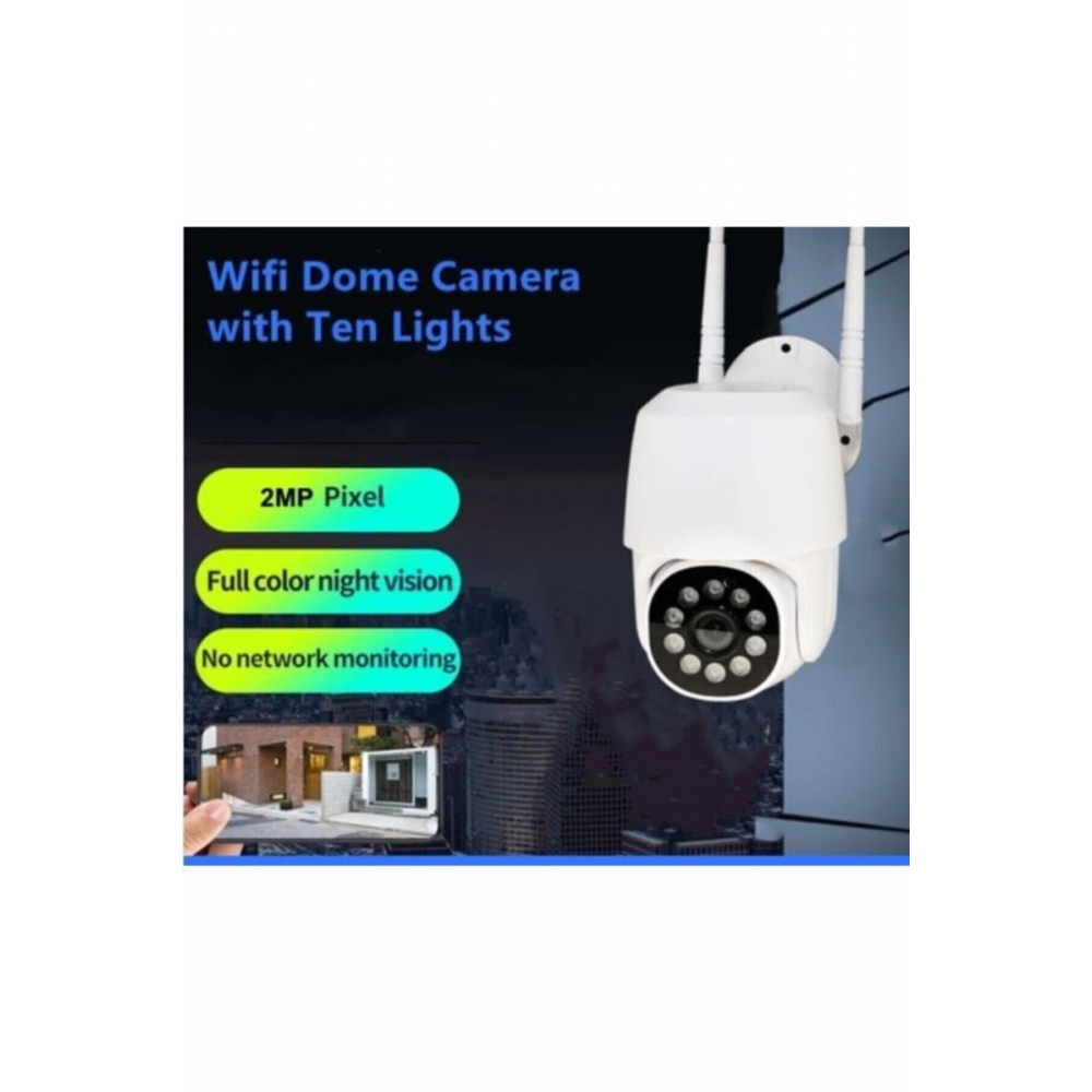 360° Wifi Ip Güvenlik Kamera Gece Görüşlü Sensörlü Harekete Duyarlı 1080p Ip Dış Kamera