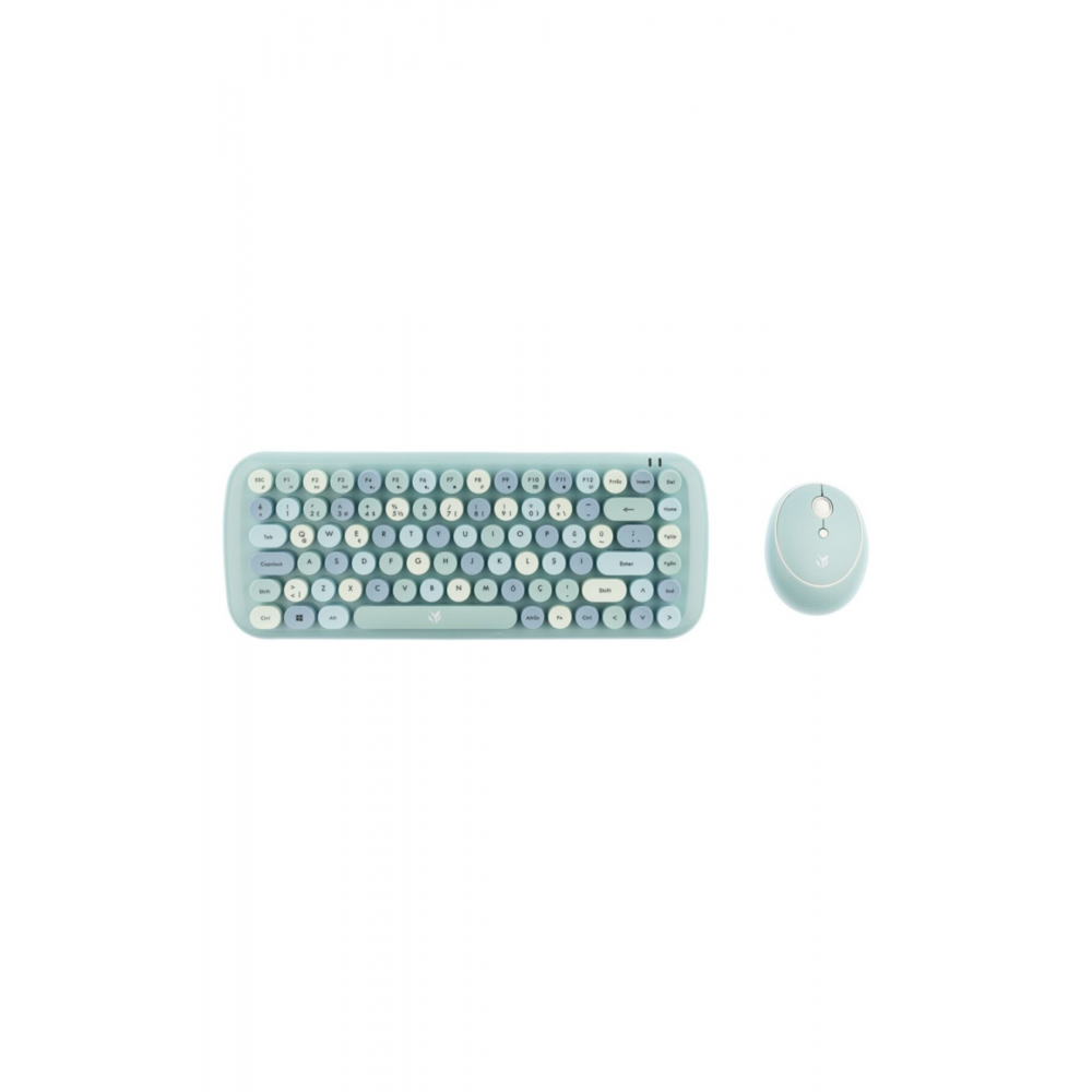 Azure Xt Retro Kablosuz Klavye Ve Mouse Setı Modern Tasarım 431550