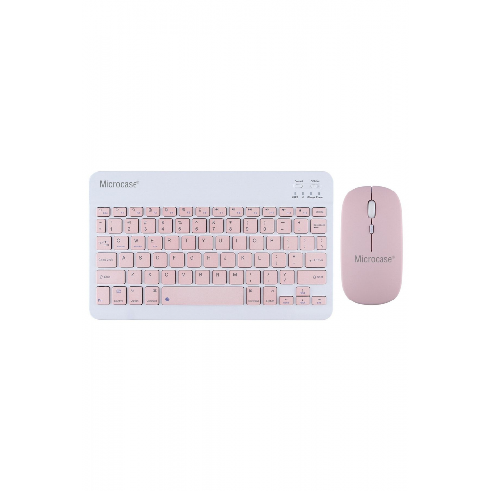 Tablet Ve Telefonlar Için Bluetooth Klavye Ve Mouse Set - Al3476 Pembe