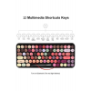 308i Çok Renkli Daktilo Tarzı Vintage Kablosuz Klavye