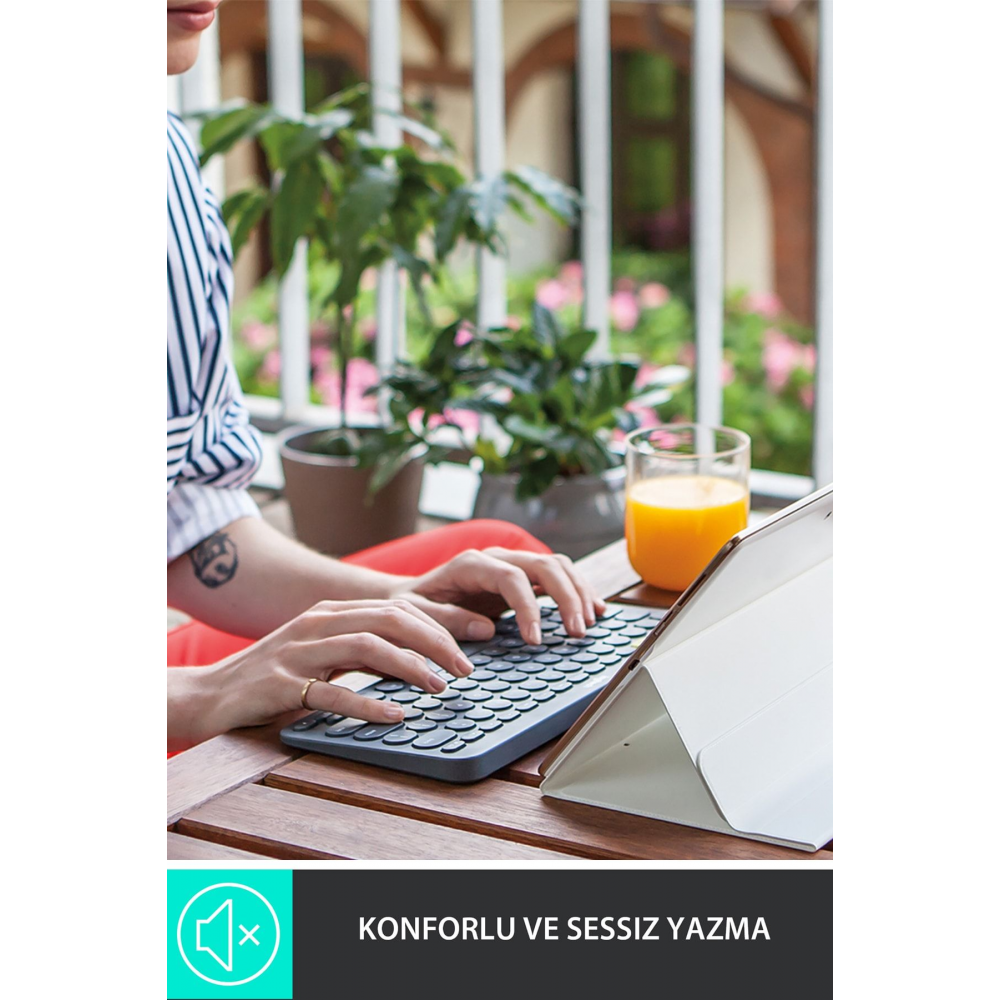 K380 Klavye Bluetooth Türkçe Multi-Device Kompakt Kablosuz Siyah